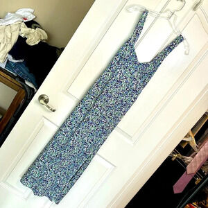 EUC ZARA FLORAL sundress viscose size XS blue green purple white